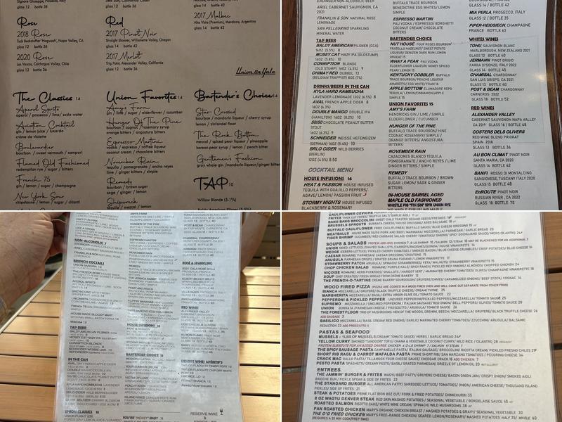Union On Yale Menu