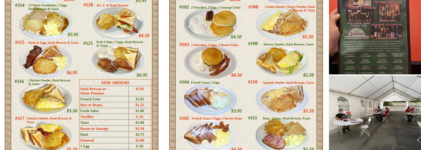 Casa Jimenez Menu