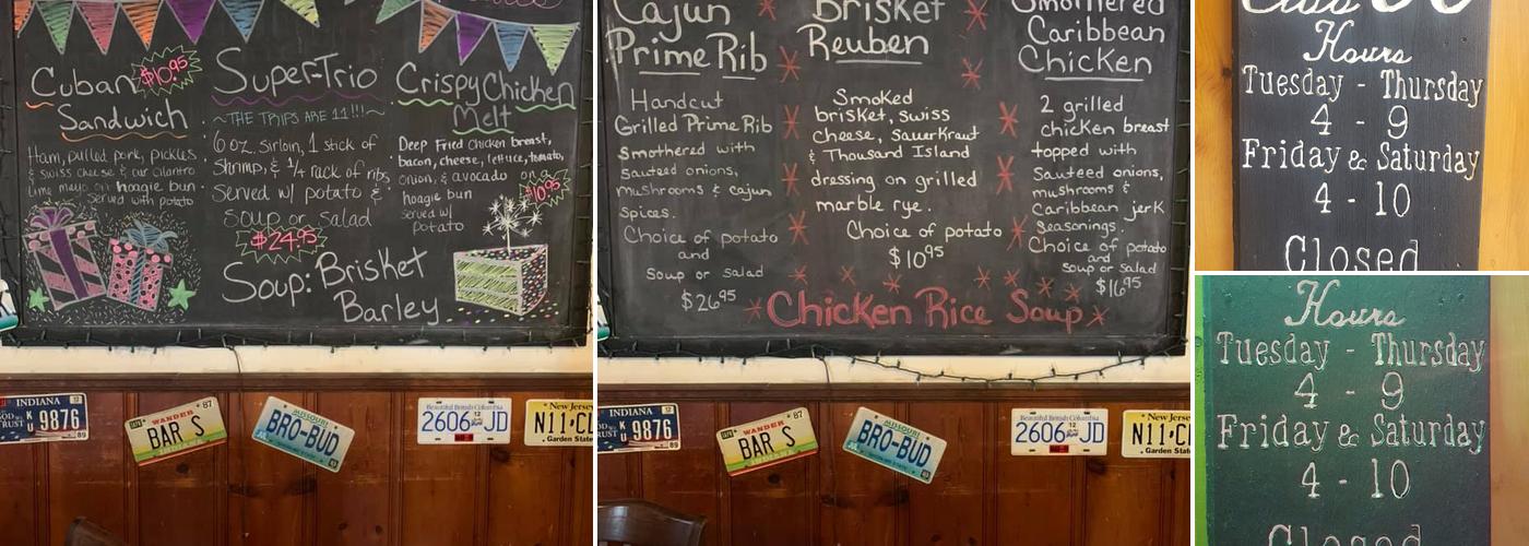 Club 60 Steakhouse Menu