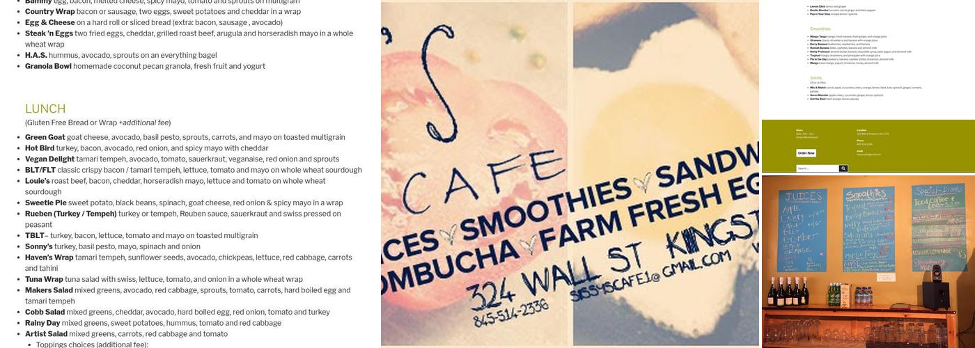 Sissy's Cafe Menu