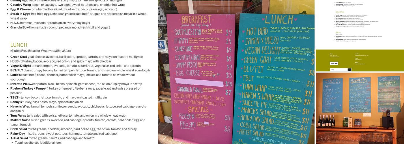 Sissy's Cafe Menu