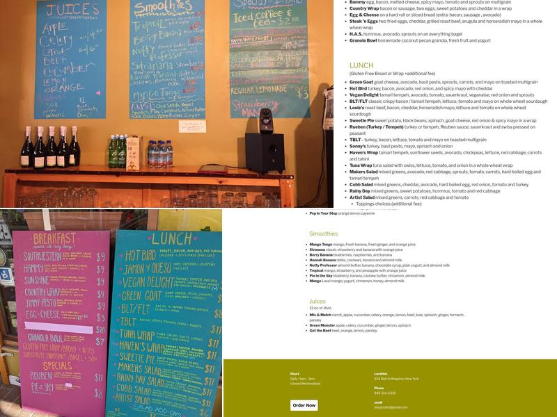 Sissy's Cafe Menu