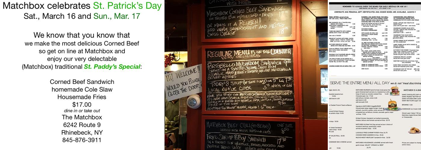 The Matchbox Cafe Menu