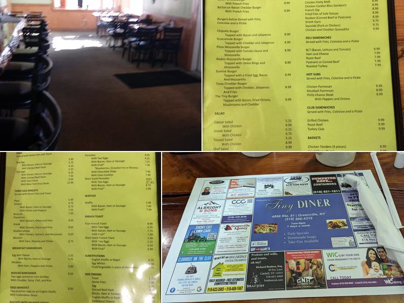 Tiny Diner Menu