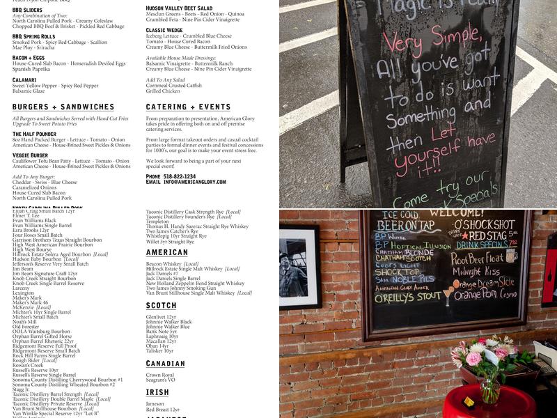 American Glory Menu