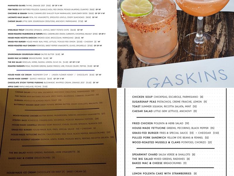 Gaskins Menu