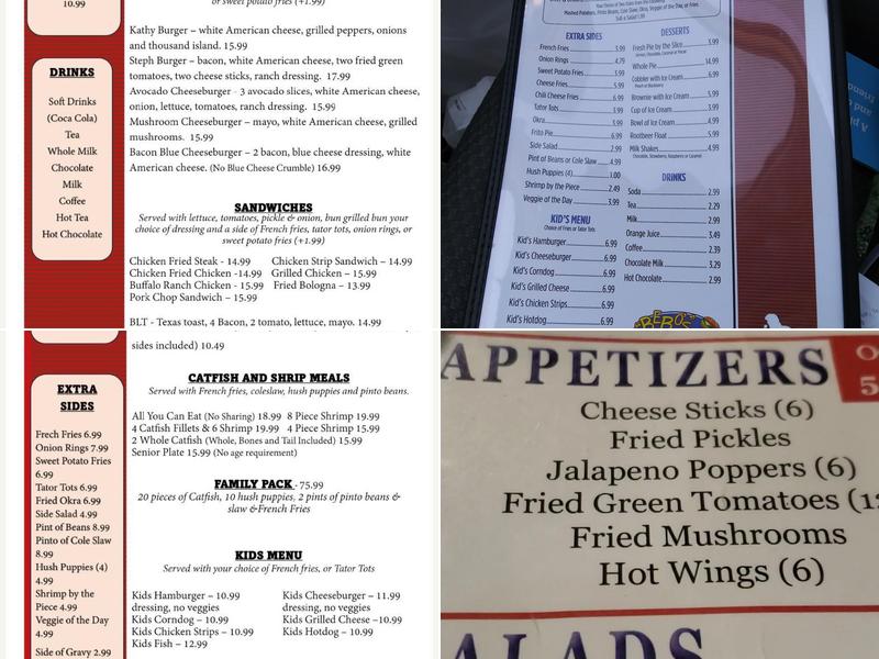 Bebo's and Kathy's Cafe Menu