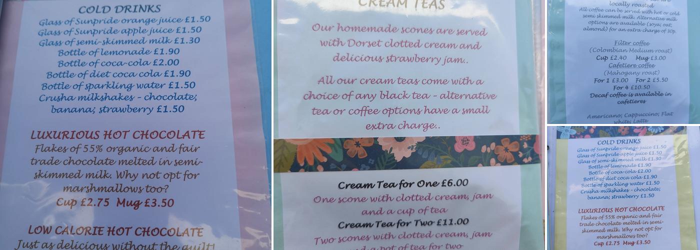 Amberley Tea Room Menu