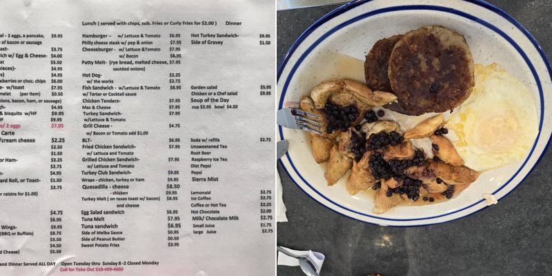Cabin Cafe Menu