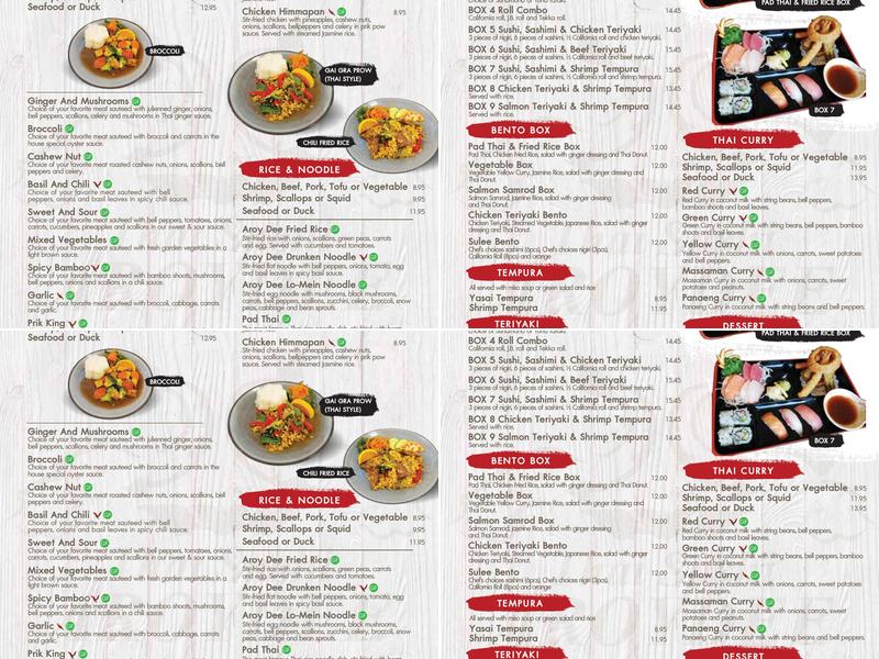 Aroy Dee Menu