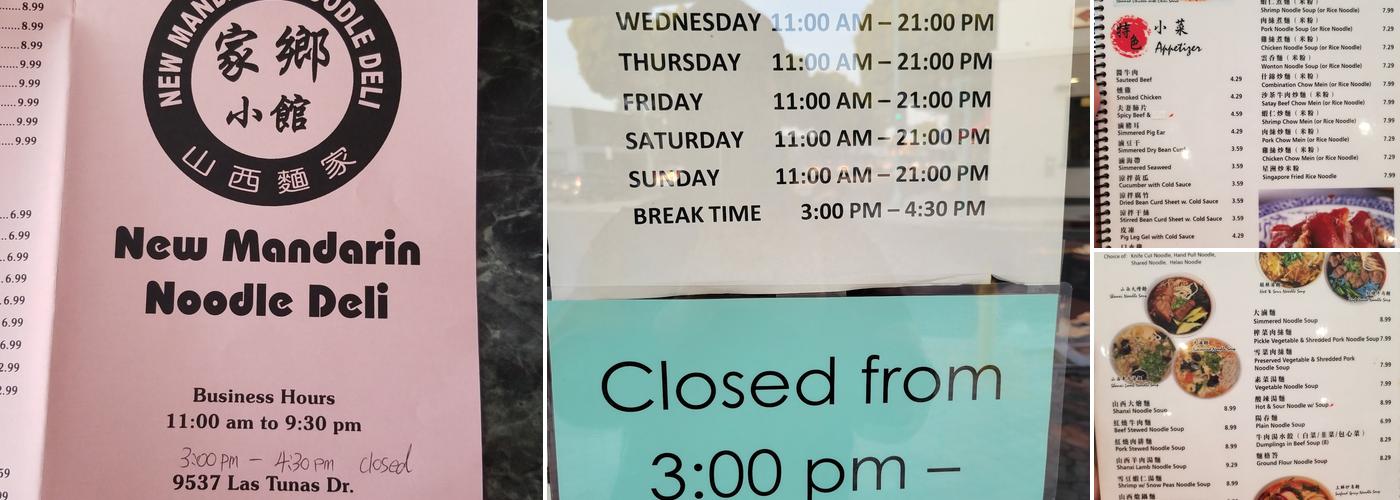New Mandarin Noodle Deli Menu