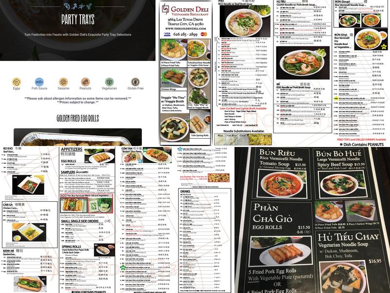 Golden Deli Temple City Menu