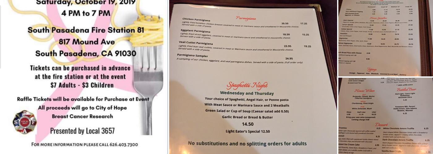 Alex Di Peppe’s Menu