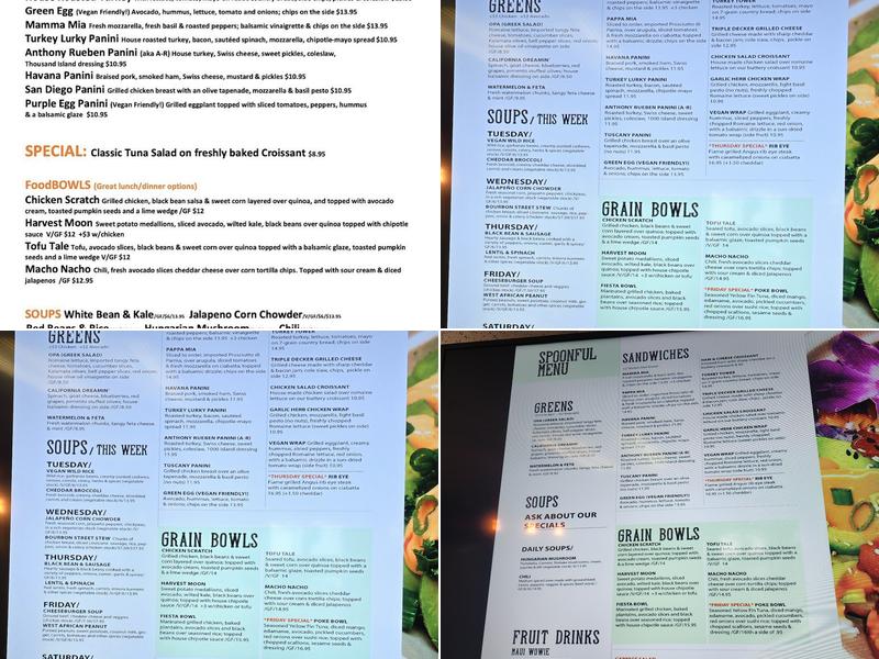 Spoonful Soups & Eats Menu