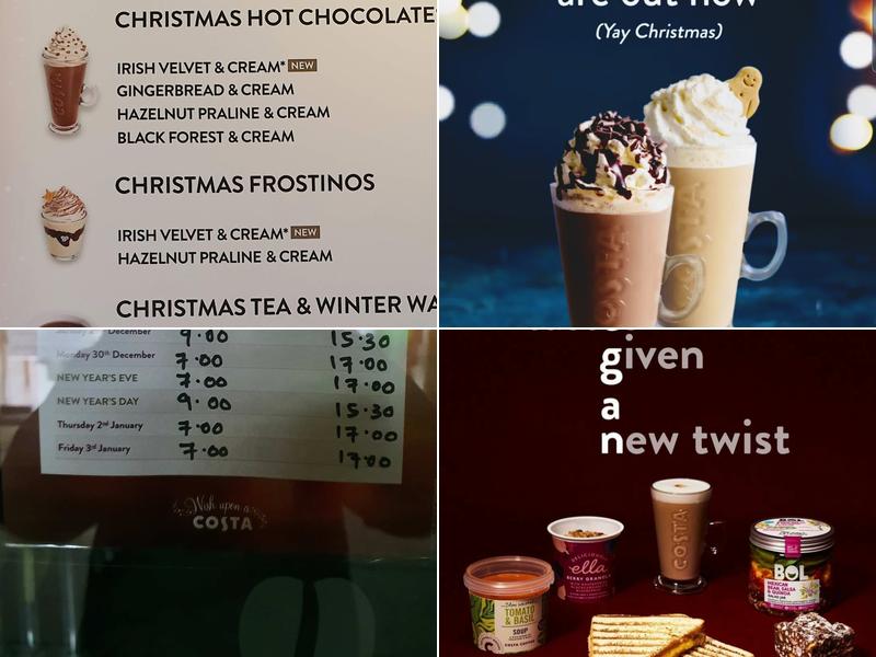 Costa Coffee Menu