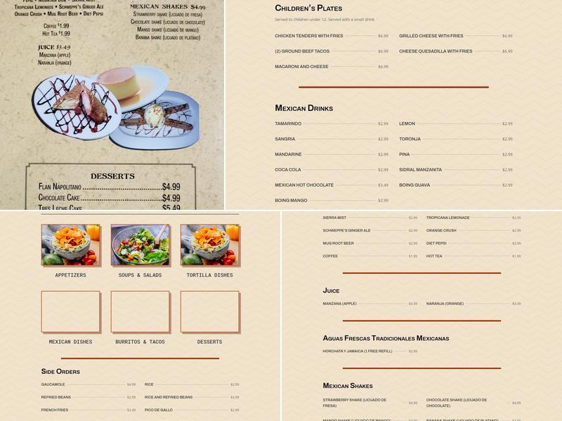 Dos Amigos Menu