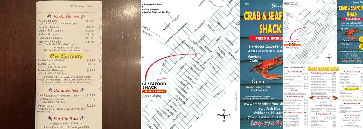 Crab & Seafood Shack Menu