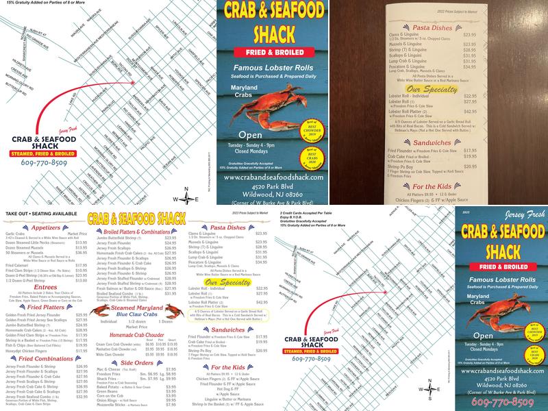 Crab & Seafood Shack Menu