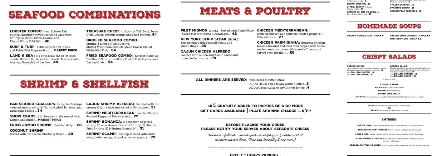 Schellenger's Restaurant Menu