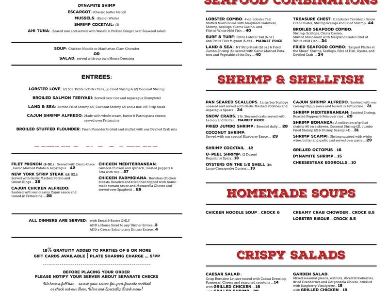 Schellenger's Restaurant Menu