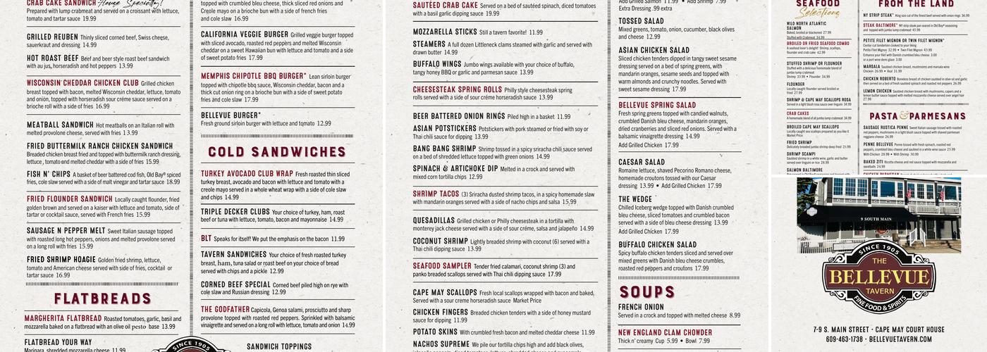 Bellevue Tavern Menu