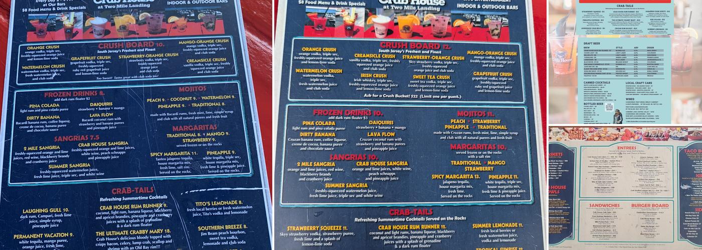 Two Mile Crab House & Crush Bar Menu