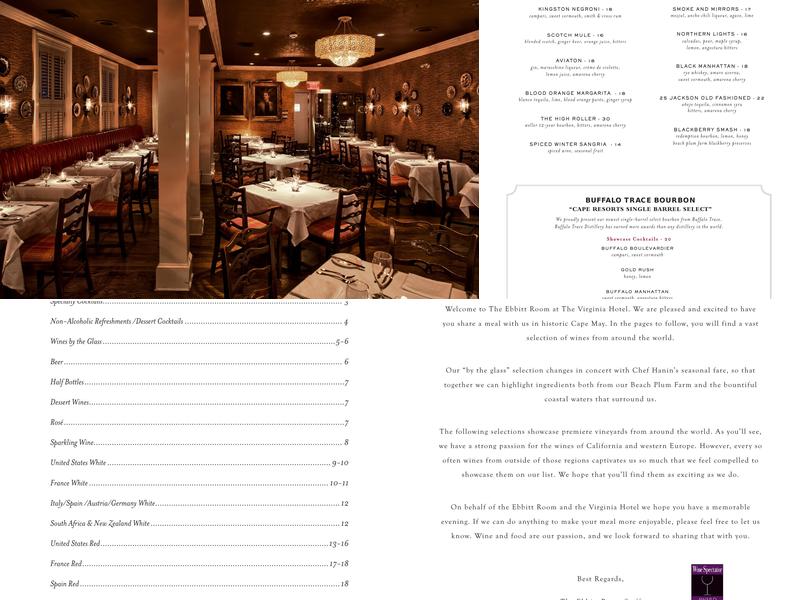 Ebbitt Room Menu