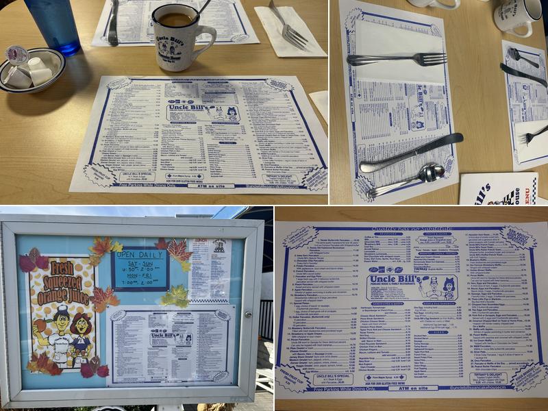 Uncle Bill's Pancake House Menu