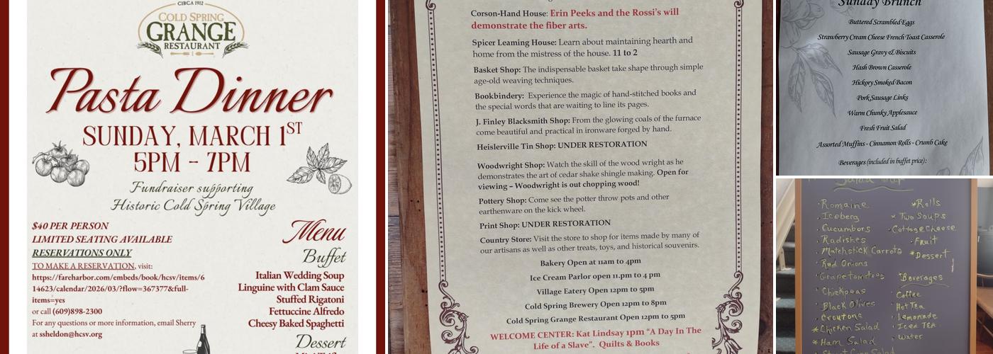 Cold Spring Grange Restaurant Menu