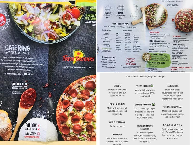 Fresh Brothers Pizza Manhattan Beach Menu