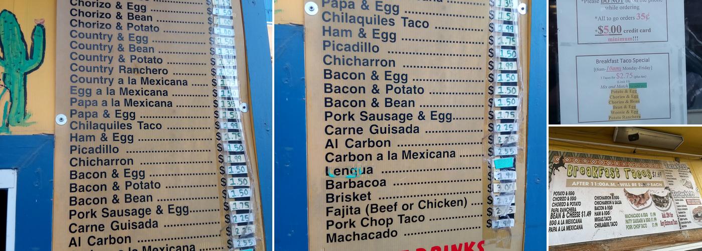 Taqueria Los Potrillos Menu