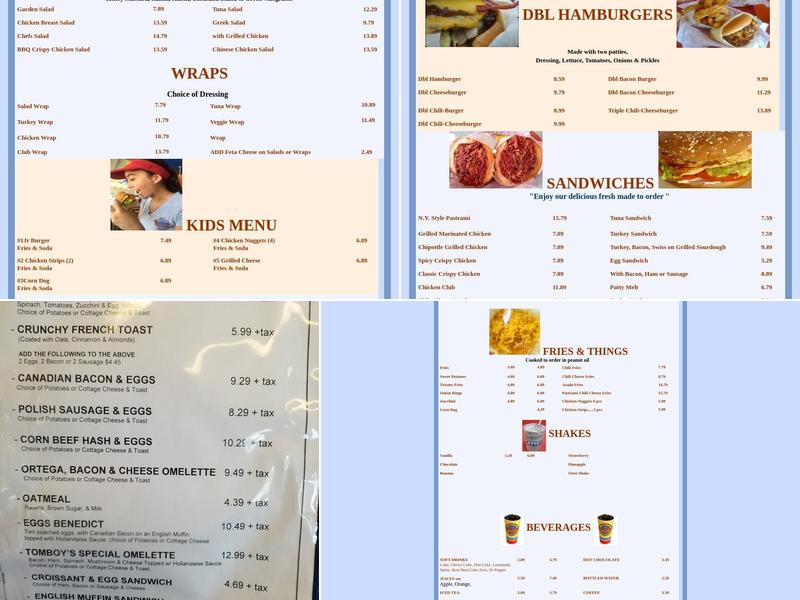 Tomboy's Famous Chiliburgers Menu
