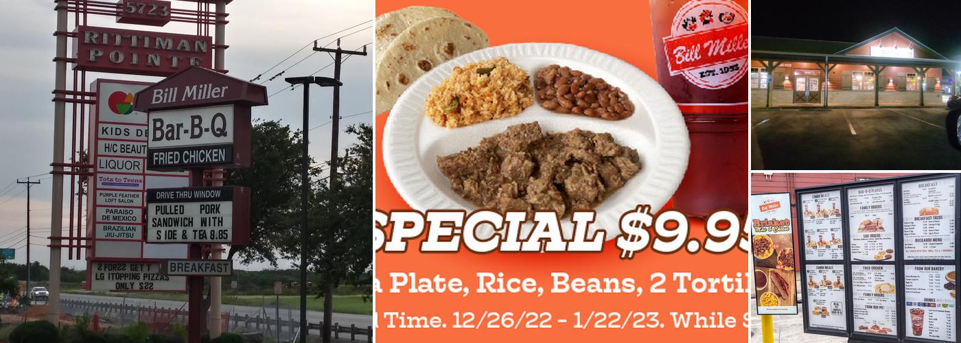 Bill Miller BBQ Menu