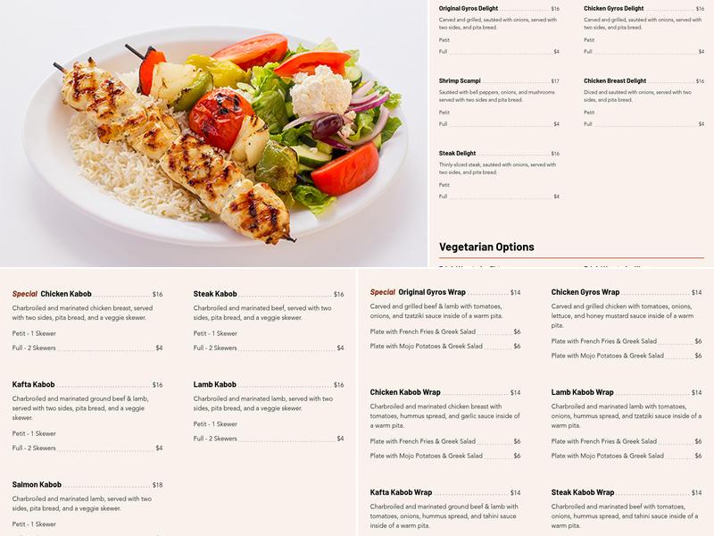 Petit Café Menu