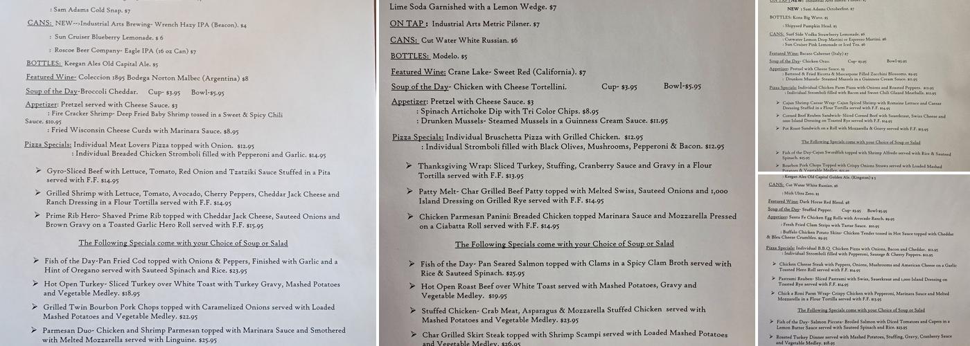 Mountain View Menu