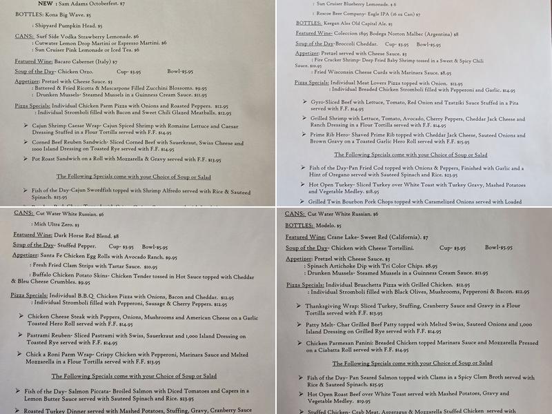 Mountain View Menu