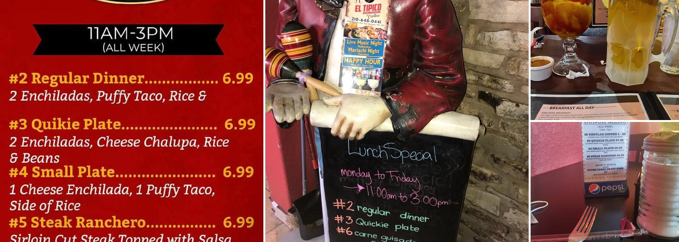 El Tipico Restaurant Menu