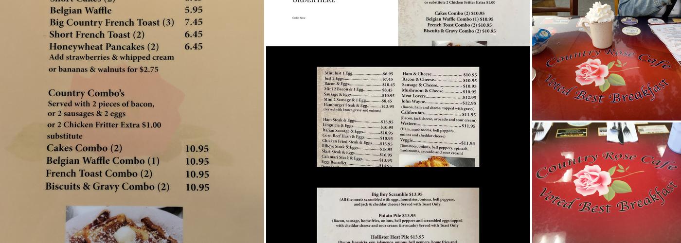 Country Rose Café Menu