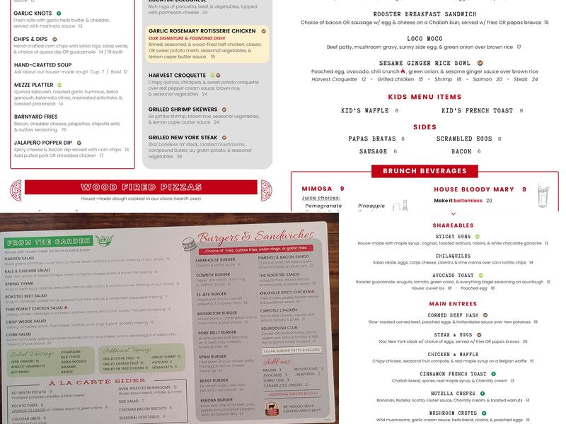 Running Rooster Menu