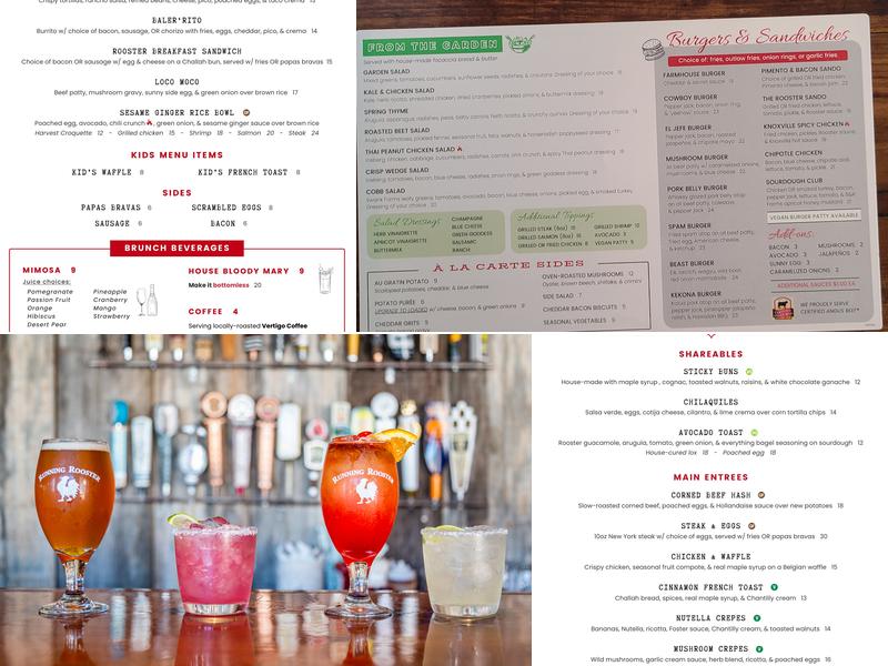 Running Rooster Menu