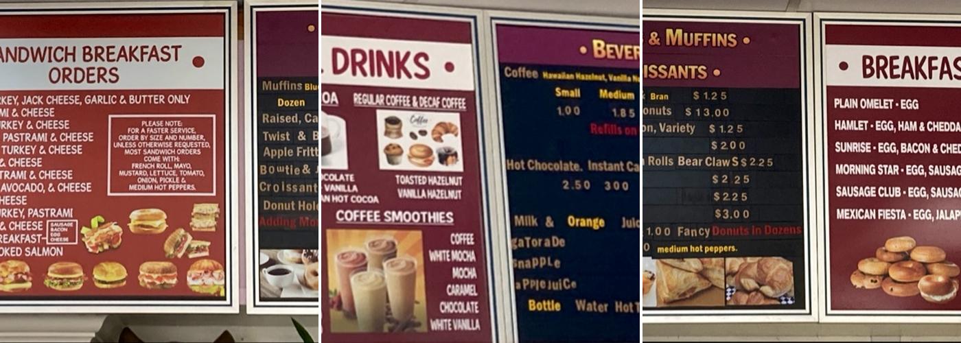 Spudnuts Donuts Menu