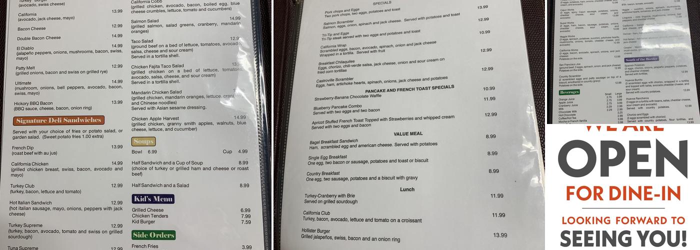 Cozy Cup Café Menu