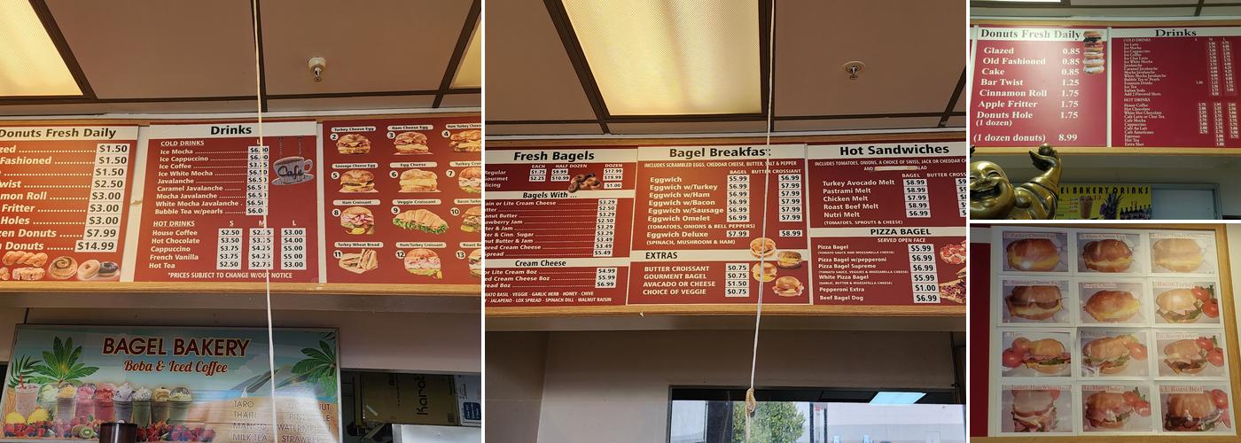 Bagel Bakery Menu