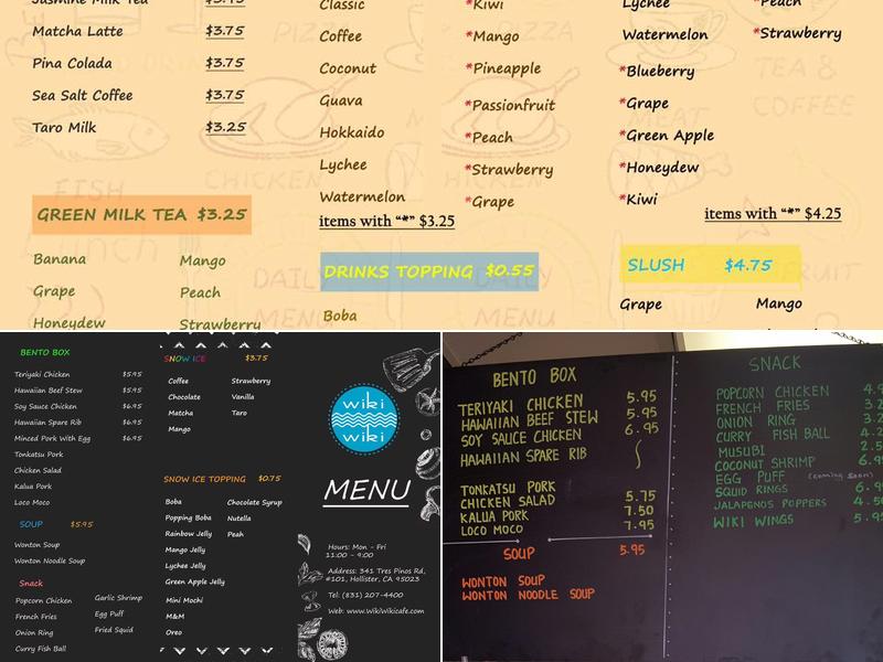 Wiki Wiki Restaurant Menu