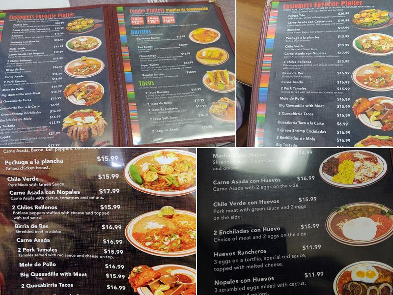 El Rinconcito Authentic Mexican Food Menu
