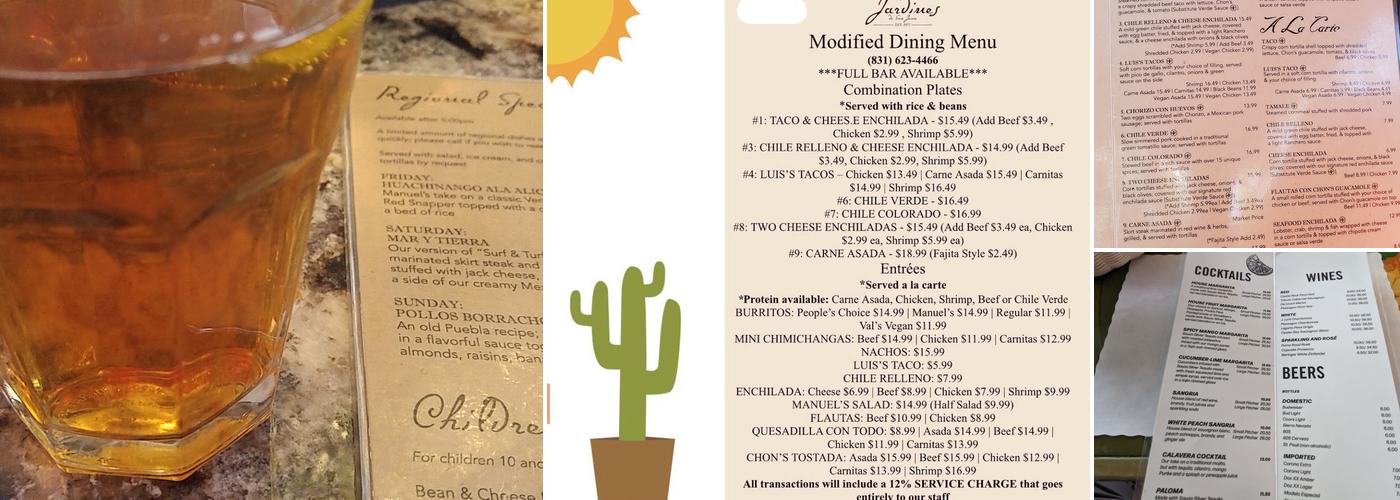 Jardines de San Juan Restaurant & Event Venue Menu