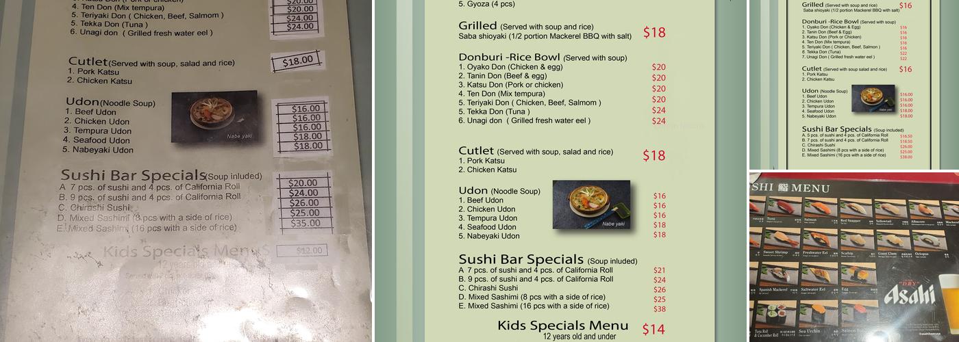 Miyako Japanese Restaurant Menu