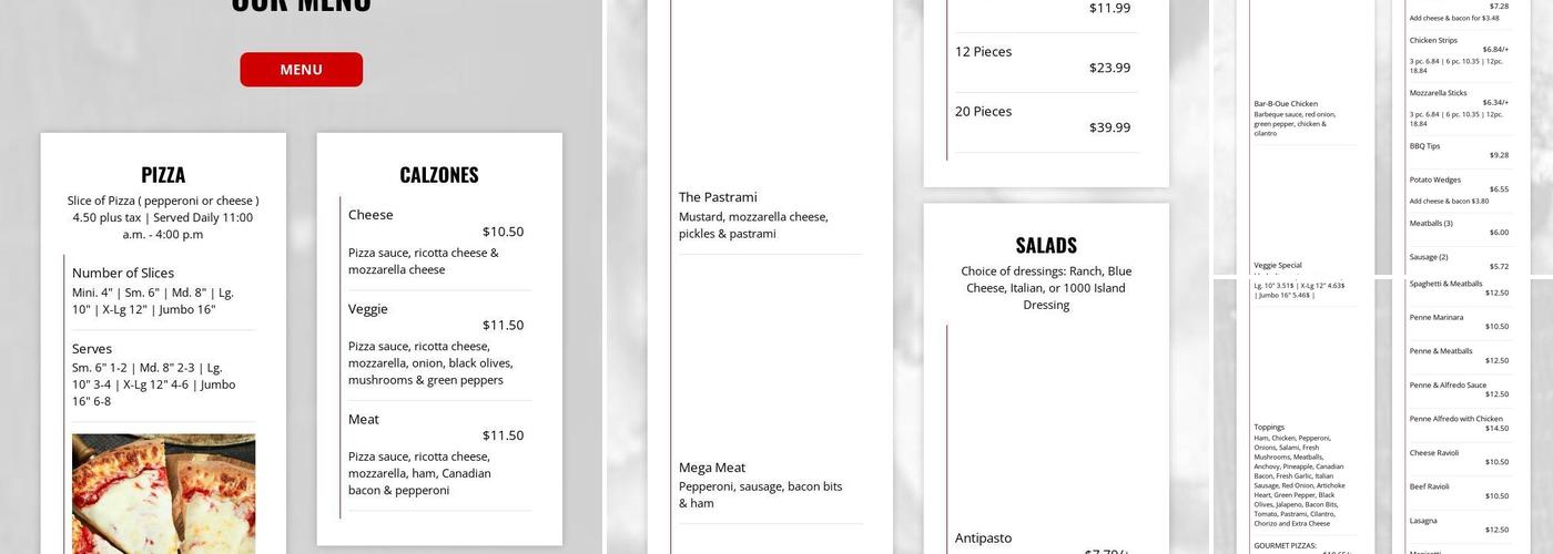 La Verne Pizza Co Menu