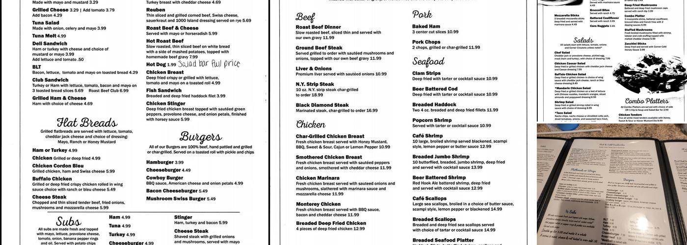 The Corner Cafe Menu