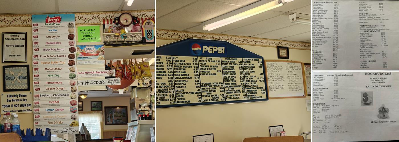 Rockburgers Menu